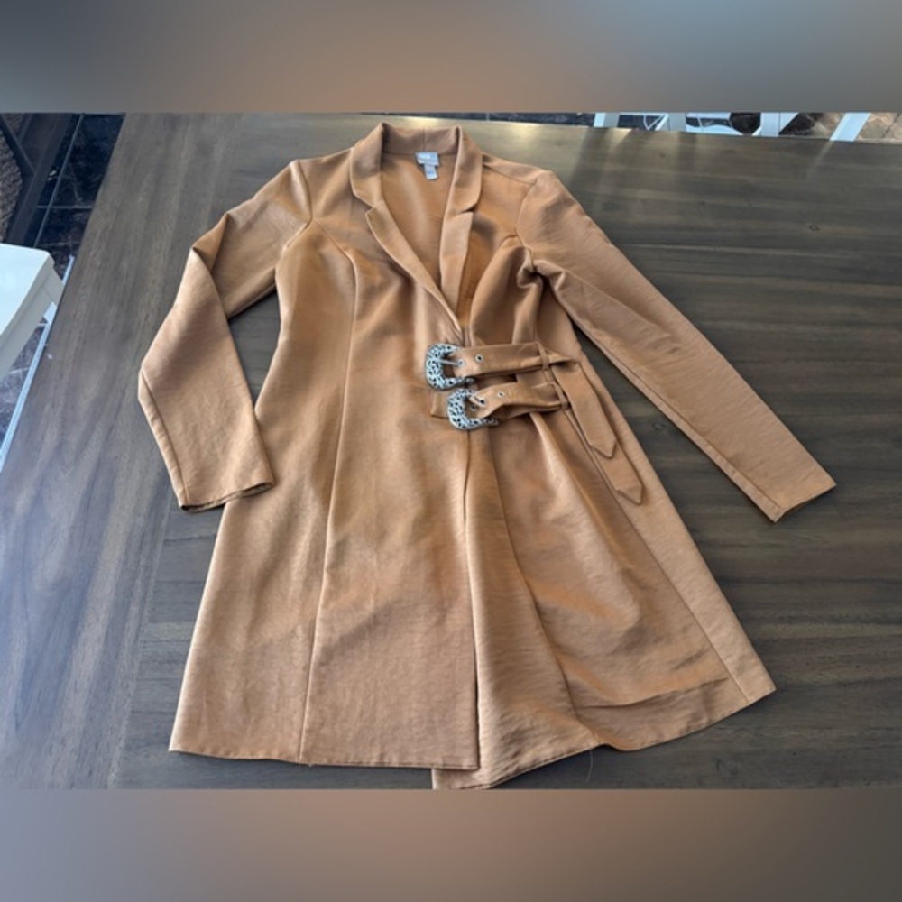 ASOS Women's Tan Belted Coat Size 4